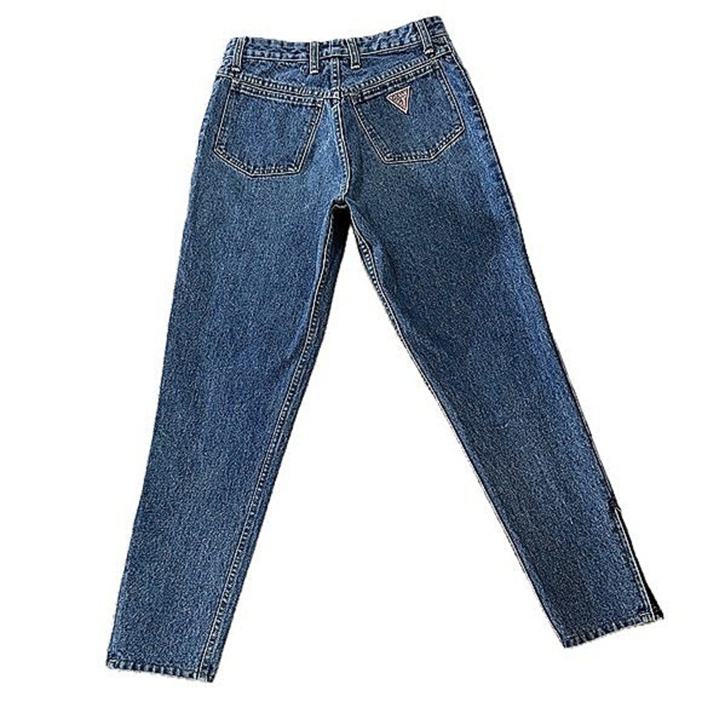 👖🛼 GEORGES MARCIANO for GUESS Tapered Blue Ankle-Zip Jeans | Vintage 80s Sz 30